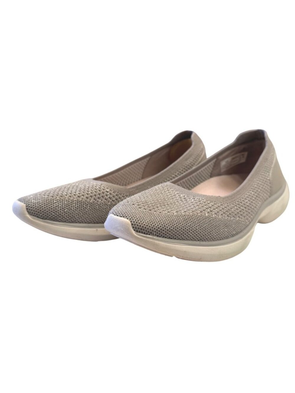Vionic Kallie Slip On Size 8.5 Grey Metallic Knit Ortho Arch Support EUC